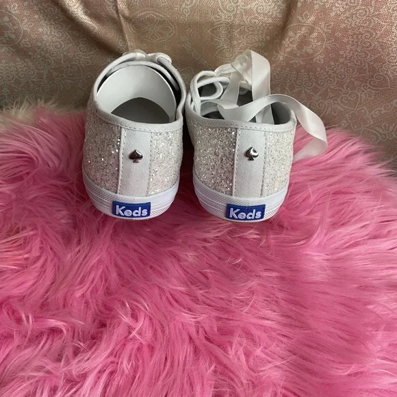 Keds x Kate Spade ♠️ Champion Glitter Sneakers in White NWOB - Picture 4 of 6